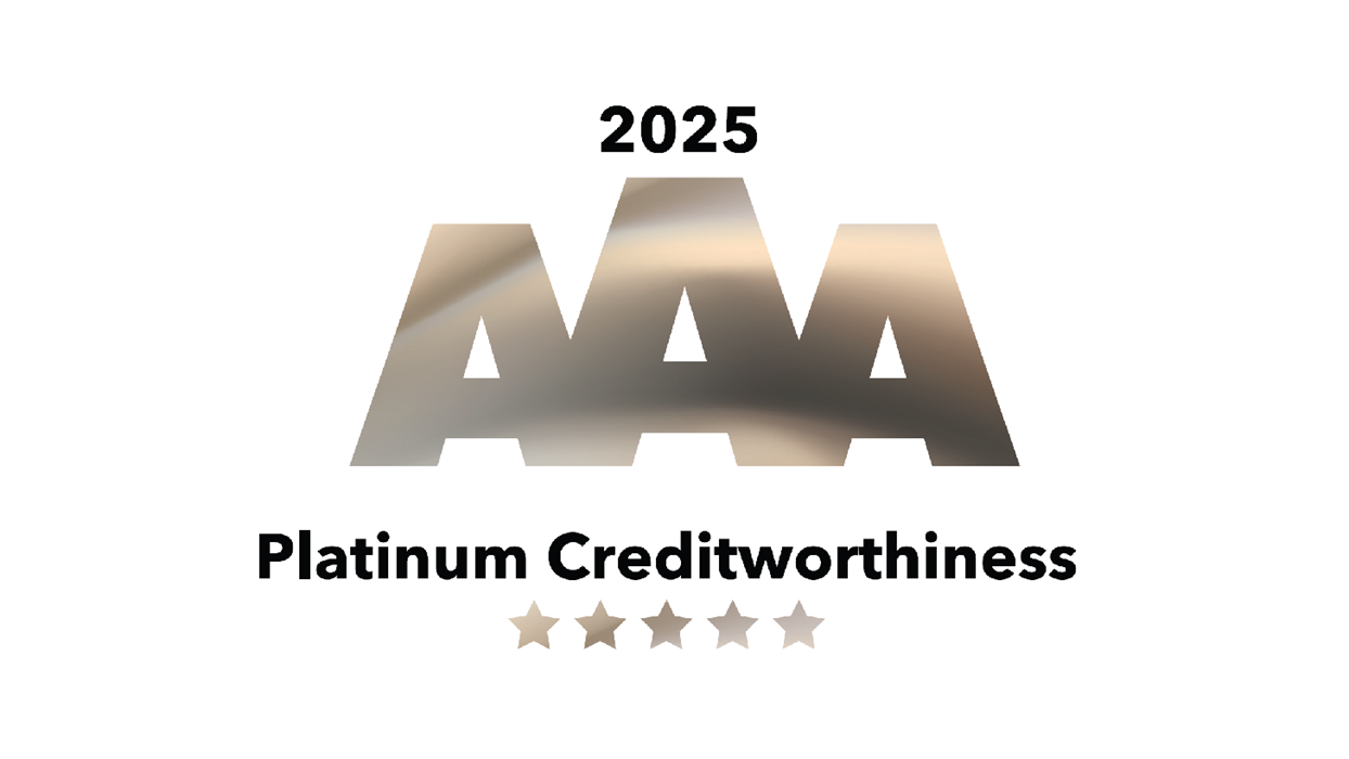 Dun & Bradstreet Platinum AAA 2025 creditworthiness certificate